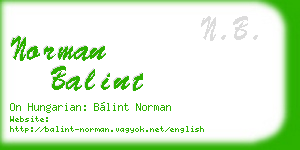 norman balint business card